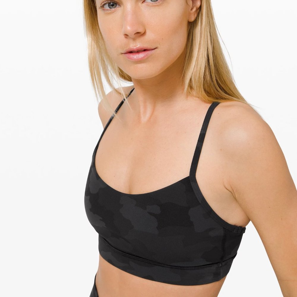 Lululemon Athletica Flow Y Bra | Black Camo Sports Bra | Size 2